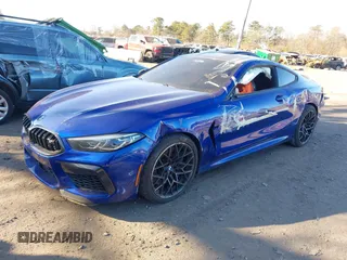 2020 BMW M8 with VIN WBSAE0C05LCE09577, listed as a IAAI auction lot 41630974 with 43,335 mi miles. Bid and sale history available at carsss.com. Image 2.