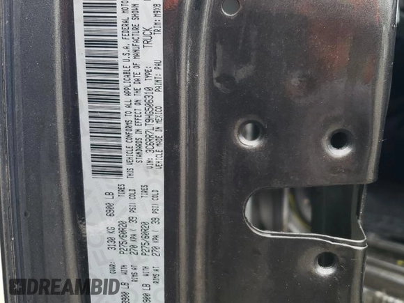 2017 Ram 1500 Big Horn with VIN 3C6RR7LT9HG506310, listed as a Copart auction lot 47833345 with 46,502 mi miles and Salvage Title. Bid and sale history available at carsss.com. Image 12.