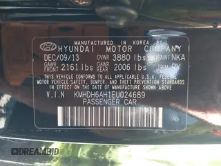 2014 Hyundai Elantra z VIN KMHDH6AH1EU024689, wystawiony jako IAAI lot #41721156 z przebiegiem Nie podano mil oraz . Historia ofert i sprzedaży dostępna na DreamBid. Obrazek 9.