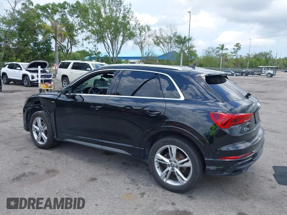 2020 Audi Q3 S line Premium Plus with VIN WA1EECF33L1052774, listed as a IAAI auction lot 42199200 with 55,008 mi miles and . Bid and sale history available at DreamBid. Image 3.
