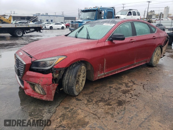 2018 Genesis G80 Sport with VIN KMHGN4JB5JU268376, listed as a Copart auction lot 44997965 with 32,790 mi miles and Salvage Title. Bid and sale history available at DreamBid. Image 1.