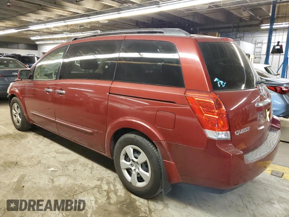 2008 Nissan Quest with VIN 5N1BV28U98N104347, listed as a Copart auction lot 82894454 with 114,144 mi miles and Salvage Title. Bid and sale history available at carsss.com. Image 2.