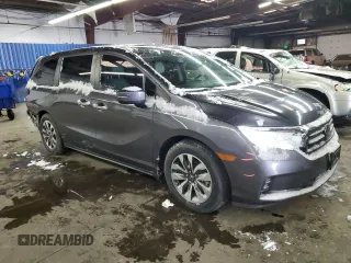 2021 Honda Odyssey EX-L with VIN 5FNRL6H76MB008520, listed as a Copart auction lot 45881615 with 45,964 mi miles and Salvage Title. Bid and sale history available at DreamBid. Image 4.
