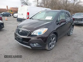 2013 Buick Encore Leather with VIN KL4CJCSB0DB144646, listed as a IAAI auction lot 41668384 with 122,082 mi miles and . Bid and sale history available at carsss.com. Image 2.