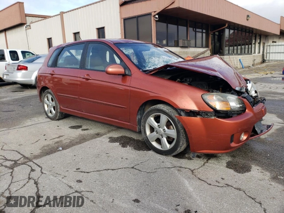 2009 Kia Spectra with VIN KNAFE241395024865, listed as a Copart auction lot 81750874 with 179,834 mi miles and Salvage Title. Bid and sale history available at carsss.com. Image 4.