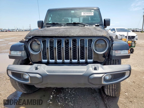 2021 Jeep Gladiator Overland z VIN 1C6HJTFG0ML578410, wystawiony jako Copart lot #58590995 z przebiegiem Nie podano mil oraz Szkoda całkowita • Salvage title. Historia ofert i sprzedaży dostępna na DreamBid. Obrazek 5.