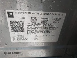 2021 GMC Terrain SLE z VIN 3GKALTEV2ML349661, wystawiony jako IAAI lot #42134008 z przebiegiem 50 288 mil mil oraz . Historia ofert i sprzedaży dostępna na DreamBid. Obrazek 9.