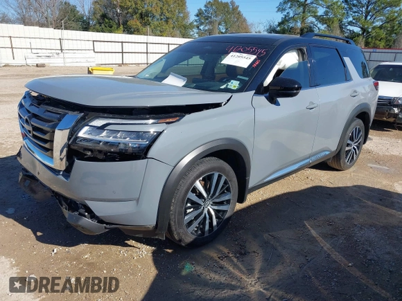 2024 Nissan Pathfinder Platinum with VIN 5N1DR3DGXRC287919, listed as a IAAI auction lot 41205545 with 8,100 mi miles. Bid and sale history available at carsss.com. Image 2.