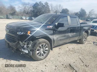 2023 Chevrolet Silverado 1500 RST with VIN 1GCUDEE87PZ198647, listed as a Copart auction lot 42181405 with 55,906 mi miles and Salvage Title. Bid and sale history available at DreamBid. Image 1.