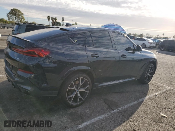 2021 BMW X6 xDrive40i with VIN 5UXCY6C04M9H02068, listed as a Copart auction lot 46938645 with 21,913 mi miles and Salvage Title. Bid and sale history available at carsss.com. Image 3.