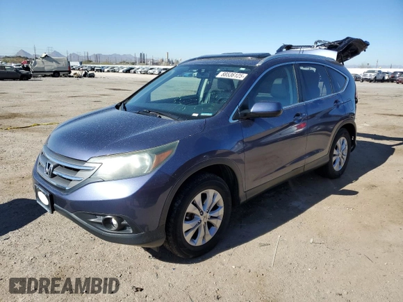 2014 Honda CR-V EX-L with VIN 5J6RM4H77EL048695, listed as a Copart auction lot 88536125 with 208,324 mi miles and Salvage Title. Bid and sale history available at carsss.com. Image 1.