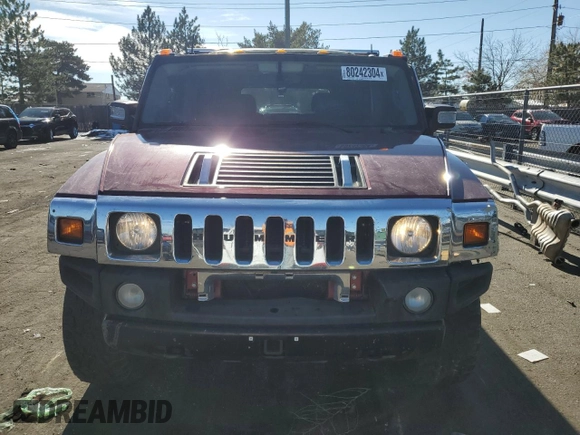 2003 Hummer H2 with VIN 5GRGN23U93H149294, listed as a Copart auction lot 80242304 with 199,675 mi miles and Salvage Title. Bid and sale history available at carsss.com. Image 5.