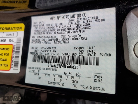 2017 Lincoln Continental с VIN 1LN6L9TP4H5606233, выставлен на аукционе Copart как лот 45554075 с пробегом 15 246 миль миль и Чистый • Clean title. История ставок и продаж доступна на DreamBid. Изображение 12.