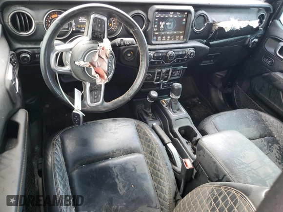 2021 Jeep Wrangler Unlimited Sahara High Altitude with VIN 1C4HJXEM0MW669053, listed as a Copart auction lot 77032134 with 41,133 mi miles and Salvage title. Bid and sale history available at DreamBid. Image 8.