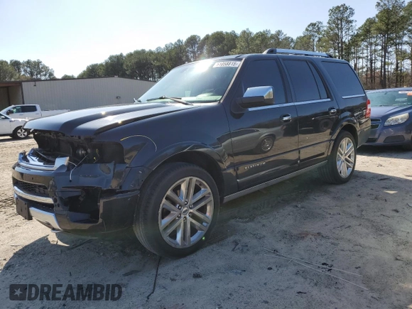 2015 Ford Expedition Platinum z VIN 1FMJU1MTXFEF42894, wystawiony jako Copart lot #51058815 z przebiegiem 130 673 mil mil oraz Szkoda całkowita • Salvage title. Historia ofert i sprzedaży dostępna na DreamBid. Obrazek 1.