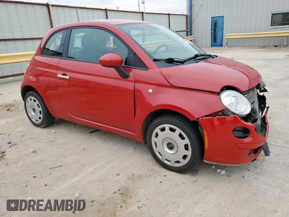 2013 FIAT 500 Pop with VIN 3C3CFFAR7DT674168, listed as a Copart auction lot 59771195 with 70,354 mi miles and Salvage title. Bid and sale history available at DreamBid. Image 4.