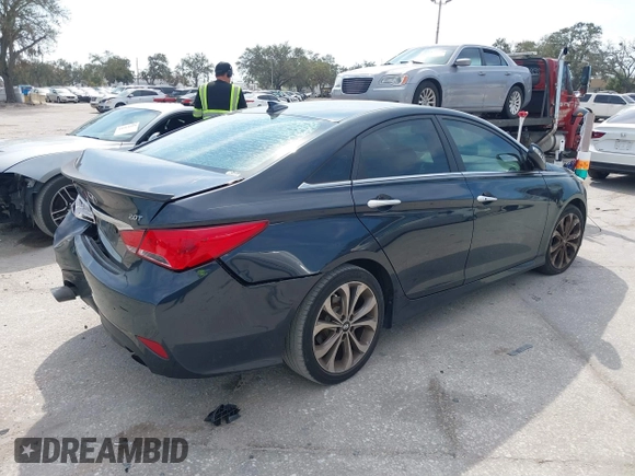 2014 Hyundai Sonata Limited with VIN 5NPEC4AB0EH935405, listed as a IAAI auction lot 41519802 with 159,707 mi miles and . Bid and sale history available at DreamBid. Image 4.