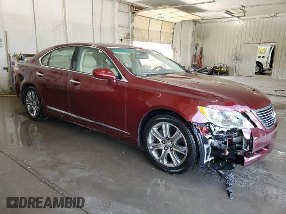 2008 Lexus LS 460 with VIN JTHBL46F485068592, listed as a Copart auction lot 60266575 with 137,014 mi miles and Salvage title. Bid and sale history available at DreamBid. Image 4.