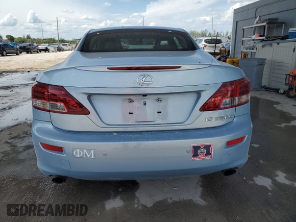 2011 Lexus IS 350 C with VIN JTHFE2C24B2506442, listed as a Copart auction lot 58697855 with 122,795 mi miles and Salvage title. Bid and sale history available at DreamBid. Image 6.