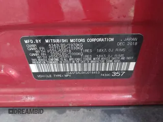 2019 Mitsubishi Outlander ES z VIN JA4AP3AU3KU018453, wystawiony jako IAAI lot #41645600 z przebiegiem 77 960 mil mil oraz . Historia ofert i sprzedaży dostępna na DreamBid. Obrazek 9.