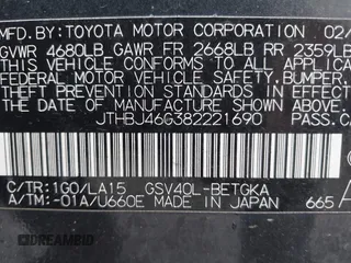 2008 Lexus ES 330 с VIN JTHBJ46G382221690, выставлен на аукционе IAAI как лот 42376403 с пробегом 137 969 миль миль и . История ставок и продаж доступна на DreamBid. Изображение 9.
