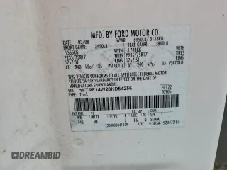 2008 Ford F-150 XL z VIN 1FTRF14W28KD54256, wystawiony jako Copart lot #58759235 z przebiegiem Nie podano mil oraz Czysty tytuł • Clean title. Historia ofert i sprzedaży dostępna na DreamBid. Obrazek 12.