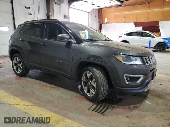 2020 Jeep Compass Limited with VIN 3C4NJDCB7LT236093, listed as a Copart auction lot 54583185 with 75,324 mi miles and Salvage title. Bid and sale history available at DreamBid. Image 4.