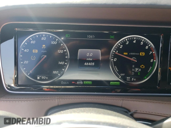 2017 Mercedes-Benz S 550e with VIN WDDUG6DBXHA289413, listed as a Copart auction lot 60136854 with 46,405 mi miles and Salvage Title. Bid and sale history available at DreamBid. Image 9.