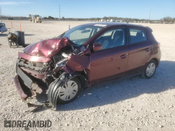 2023 Mitsubishi Mirage ES z VIN ML32AUHJ4PH001743, wystawiony jako Copart lot #48031455 z przebiegiem 16 832 mil mil oraz Szkoda całkowita • Salvage title. Historia ofert i sprzedaży dostępna na DreamBid. Obrazek 1.