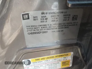 2012 Buick LaCrosse Premium 1 with VIN 1G4GD5E32CF139031, listed as a IAAI auction lot 42192516 with 153,117 mi miles and . Bid and sale history available at DreamBid. Image 9.