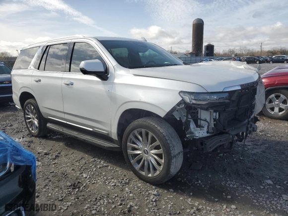 2021 Cadillac Escalade RWD Premium Luxury with VIN 1GYS3BKL0MR457504, listed as a Copart auction lot 45189305 with 84,961 mi miles and Salvage Title. Bid and sale history available at carsss.com. Image 4.