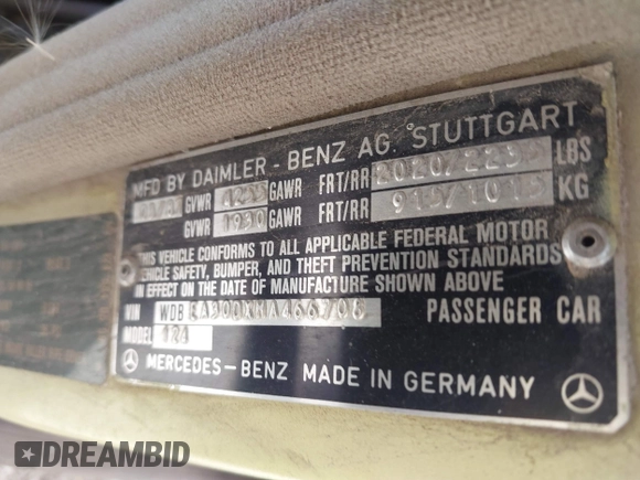 1987 Mercedes-Benz 300 E z VIN WDBEA30DXHA466708, wystawiony jako IAAI lot #41518078 z przebiegiem 166 202 mil mil oraz . Historia ofert i sprzedaży dostępna na DreamBid. Obrazek 9.