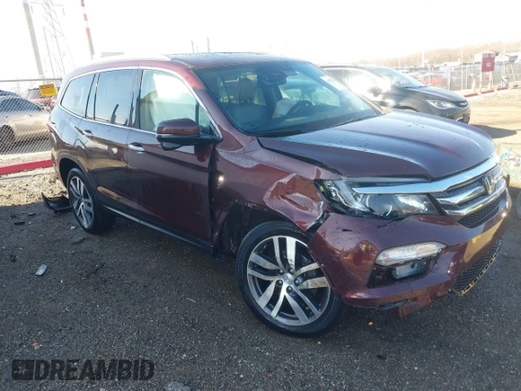 2016 Honda Pilot Touring with VIN 5FNYF6H90GB126572, listed as a IAAI auction lot 41872113 with 94,318 mi miles. Bid and sale history available at carsss.com. Image 1.