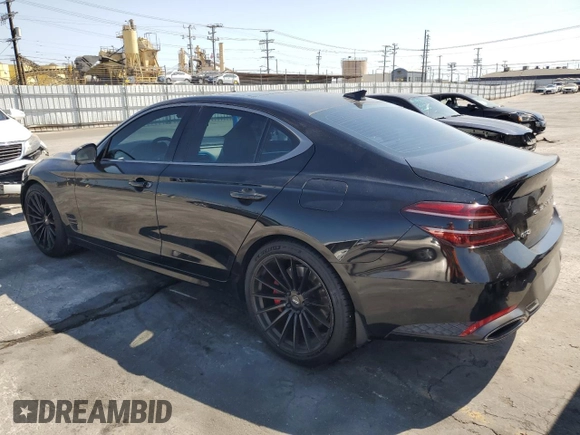 2022 Genesis G70 3.3T with VIN KMTG54TE2NU095029, listed as a Copart auction lot 64011744 with 58,207 mi miles and Salvage Title. Bid and sale history available at carsss.com. Image 2.