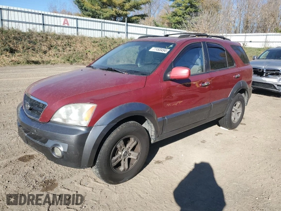 2004 Kia Sorento LX with VIN KNDJC733545313757, listed as a Copart auction lot 77493494 with 262,534 mi miles and Clean Title. Bid and sale history available at carsss.com. Image 1.