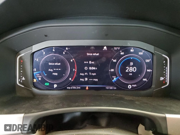 2019 Volkswagen Atlas SEL with VIN 1V2MR2CA3KC587916, listed as a Copart auction lot 60463275 with 107,387 mi miles and Salvage title. Bid and sale history available at DreamBid. Image 9.