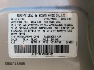 2013 Infiniti M37 with VIN JN1BY1AP9DM510965, listed as a Copart auction lot 80329254 with 119,103 mi miles and Salvage Title. Bid and sale history available at carsss.com. Image 12.