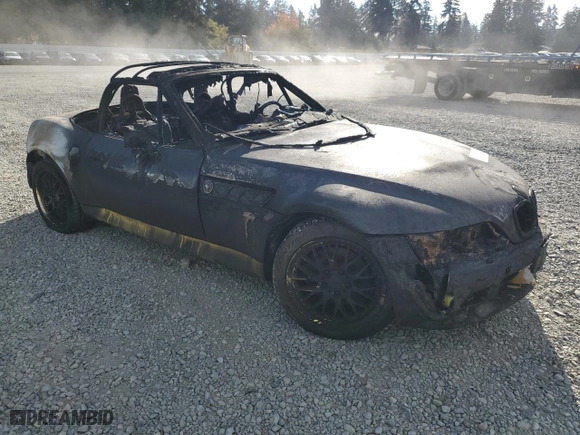 2001 BMW Z3 3.0i with VIN WBACN53491LJ58795, listed as a Copart auction lot 75800684 with NaN miles and Salvage Title. Bid and sale history available at carsss.com. Image 4.