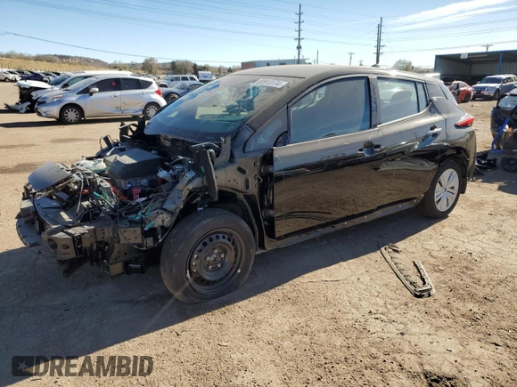 2025 Nissan LEAF S with VIN 1N4AZ1BV1SC557757, listed as a Copart auction lot 80913174 with 3,270 mi miles and Salvage Title. Bid and sale history available at carsss.com. Image 1.