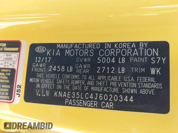 2018 Kia Stinger GT with VIN KNAE35LC4J6020344, listed as a IAAI auction lot 41946071 with 27,746 mi miles. Bid and sale history available at carsss.com. Image 9.