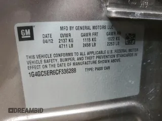 2012 Buick LaCrosse Leather с VIN 1G4GC5ER6CF336288, выставлен на аукционе Copart как лот 85952374 с пробегом 140 703 миль миль и Чистый • Clean title. История ставок и продаж доступна на DreamBid. Изображение 12.