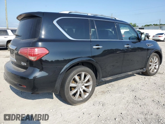2012 Infiniti QX56 8-passenger with VIN JN8AZ2ND3C9715246, listed as a Copart auction lot 65322224 with 257,610 mi miles and Salvage Title. Bid and sale history available at carsss.com. Image 3.