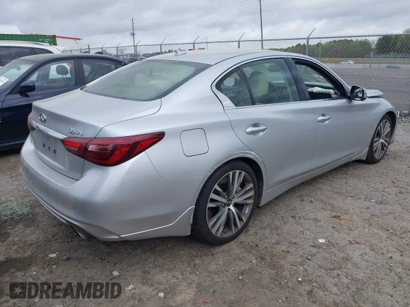 2020 Infiniti Q50 Luxe with VIN JN1EV7AP6LM200022, listed as a IAAI auction lot 41943630 with 44,819 mi miles and . Bid and sale history available at DreamBid. Image 4.