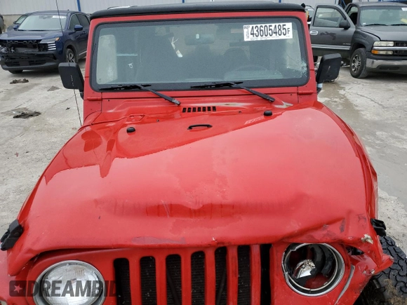 1999 Jeep Wrangler Sport with VIN 1J4FY19S1XP414364, listed as a Copart auction lot 43605485 with 184,363 mi miles and Non Repairable. Bid and sale history available at carsss.com. Image 12.