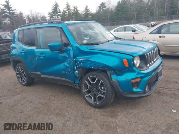 2021 Jeep Renegade Latitude with VIN ZACNJDBB2MPM72609, listed as a IAAI auction lot 42116070 with 58,036 mi miles and . Bid and sale history available at DreamBid. Image 1.