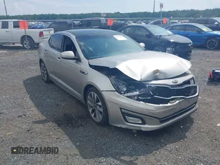 2014 Kia Optima SXL Turbo with VIN 5XXGR4A68EG286085, listed as a IAAI auction lot 42634481 with 160,217 mi miles and . Bid and sale history available at DreamBid. Image 1.