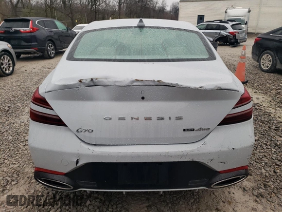 2023 Genesis G70 3.3T with VIN KMTG54TE7PU107887, listed as a Copart auction lot 80254334 with 24,294 mi miles and Salvage Title. Bid and sale history available at DreamBid. Image 6.