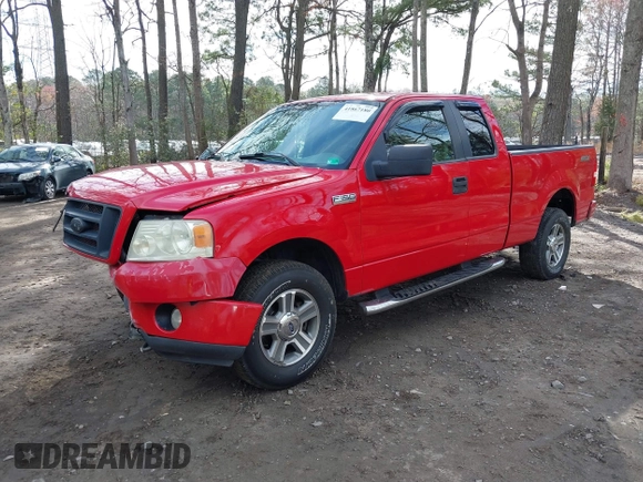 2008 Ford F-150 STX with VIN 1FTRX14W58KE95819, listed as a IAAI auction lot 41867180 with 161,070 mi miles. Bid and sale history available at carsss.com. Image 2.
