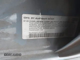 2023 Audi RS 3 with VIN WUAG4DGY9PA905303, listed as a IAAI auction lot 41728962 with 16,896 mi miles. Bid and sale history available at carsss.com. Image 9.