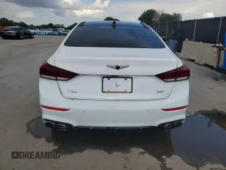 2018 Genesis G80 Sport z VIN KMHGN4JB7JU243284, wystawiony jako Copart lot #57919065 z przebiegiem 87 851 mil mil oraz Tytuł czysty. Historia ofert i sprzedaży dostępna na DreamBid. Obrazek 6.